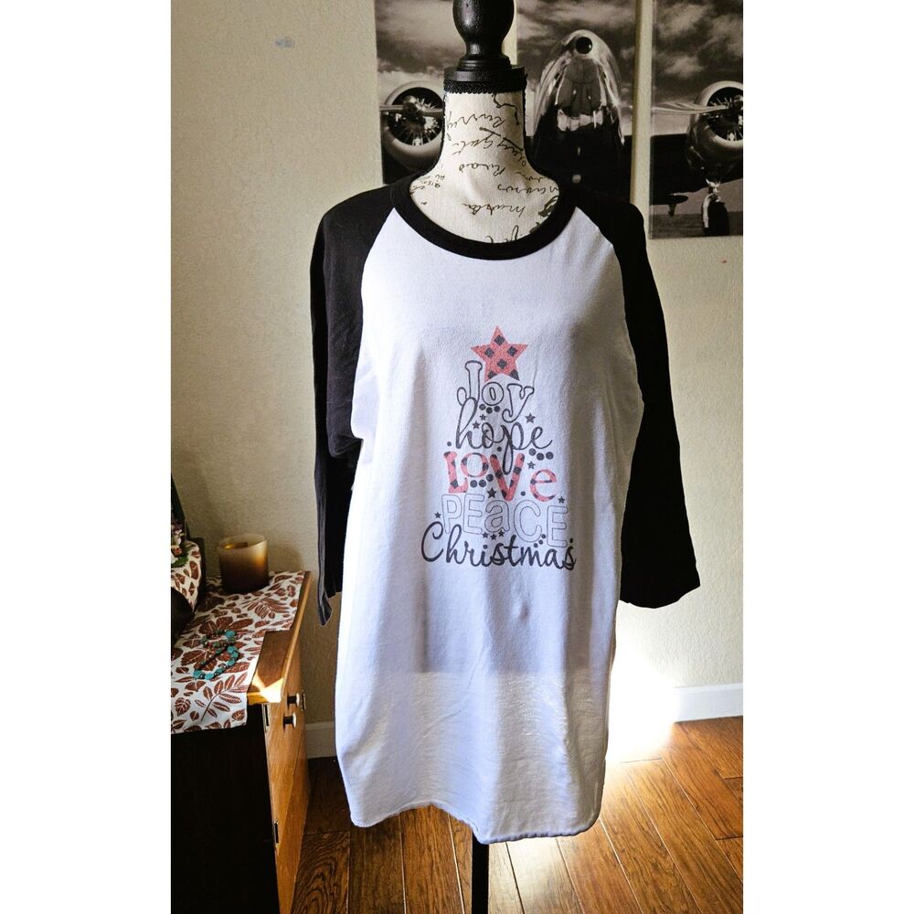Christmas LS T-Shirt Joy Hope Love Peace | Baseball T-Shirt